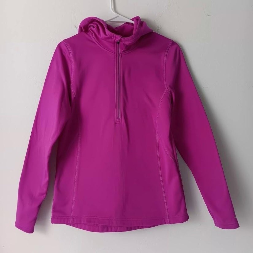 C9 by Champion Hoodie Womens Small Pink Quarter Zip Fleece Lined Thumbholes